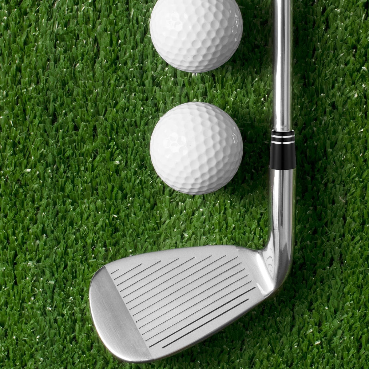 Golf Iron Ferrules Set - Double Silver Ring Black Taper Tips 0.370 Inch, 10 Pack