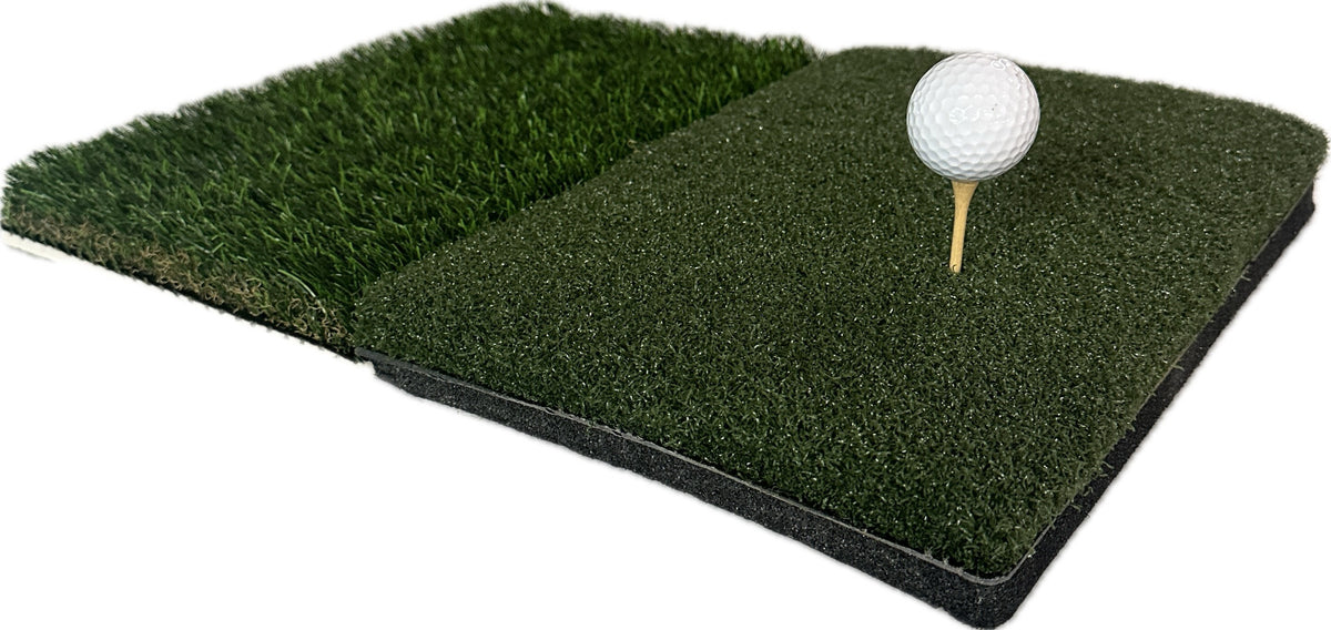 Portable Dual Turf Golf Practice Mat 15x20 Inches for Chipping & Range