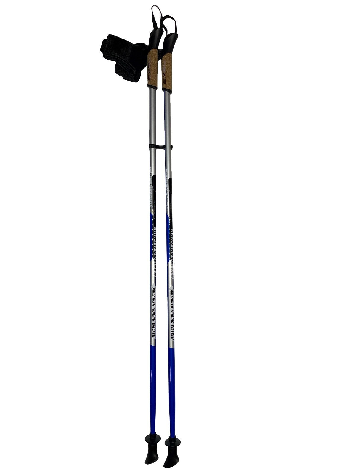 Premium Nordic Walking Poles 1-Piece Adjustable Length for Fitness & Hiking