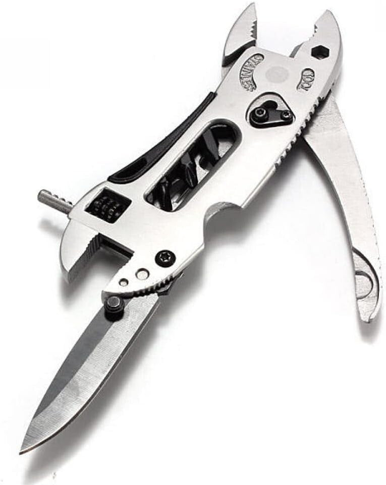 Multi Tool Set with Adjustable Wrench Pliers Screwdriver Knife Survival Gear