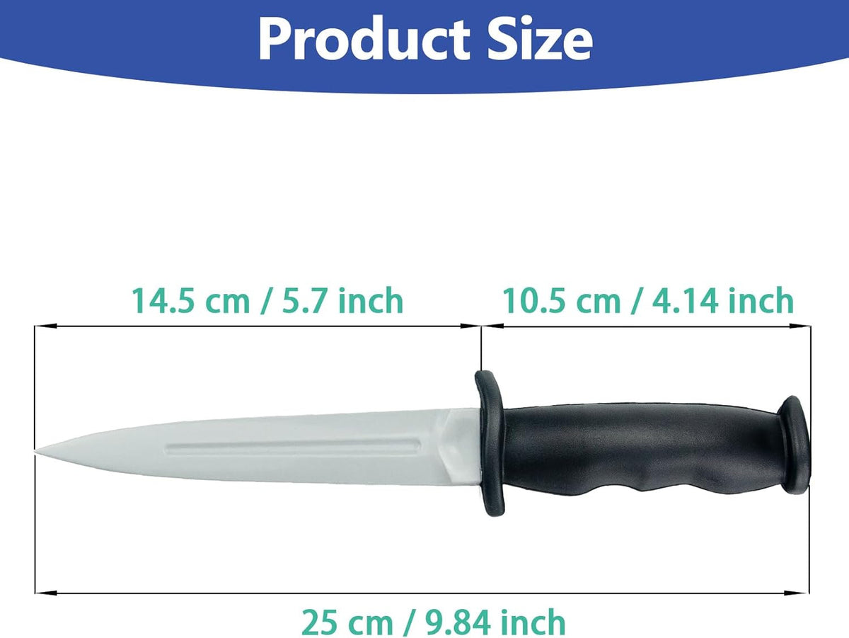 9.8 Inch Realistic Rubber Training Knife Safety Dagger for Martial Arts