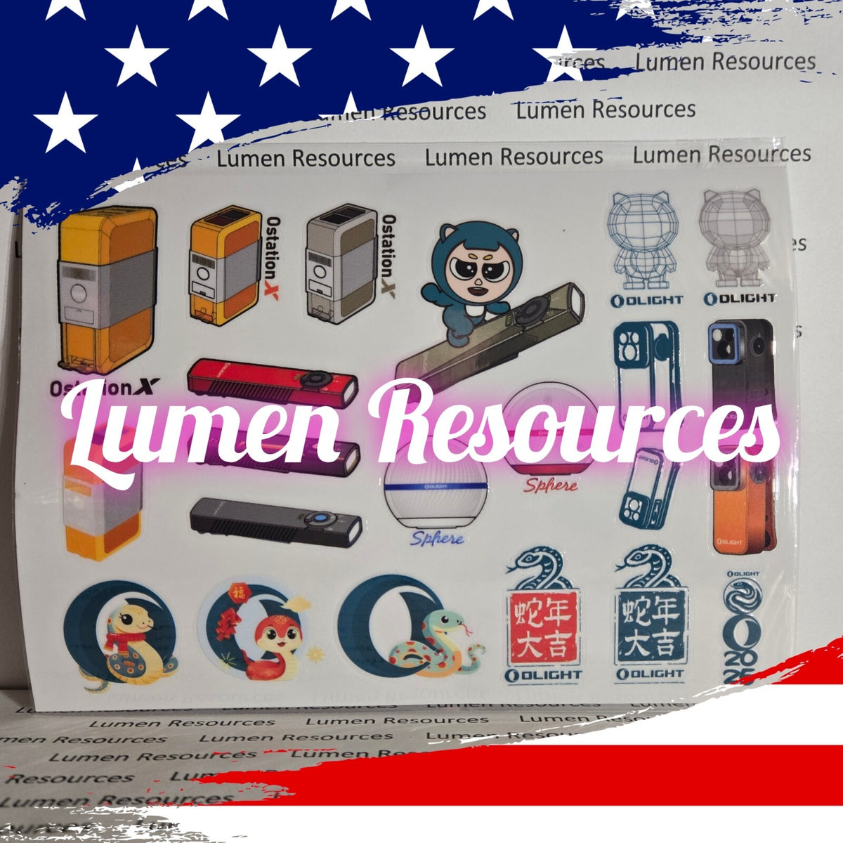 Olight 2025 Decals - Sticker Sheet for Flashlights & Accessories