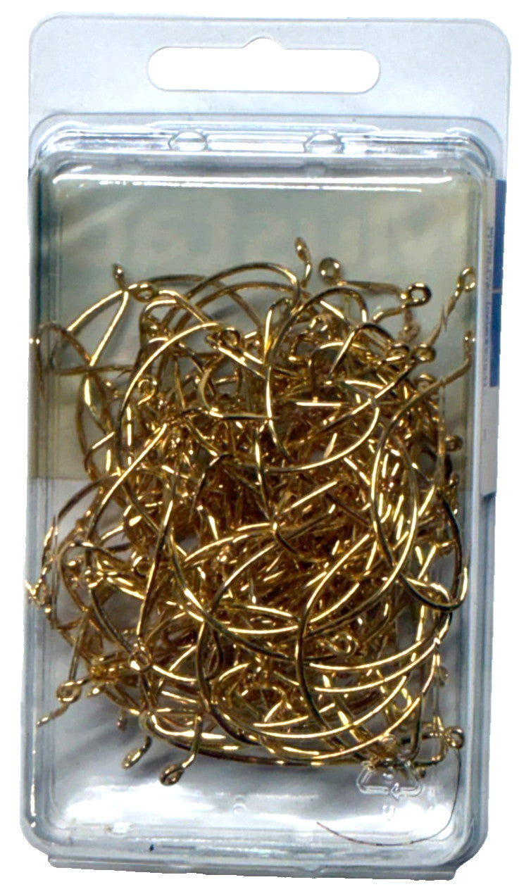 All Purpose Wide Gap Kahle Fishing Hooks - Size 1/0, Gold, 100 Pack