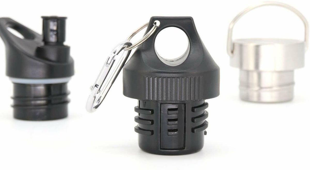 Replacement Stainless Steel & Bite Valve Lids for Hydro Flask Standard Mouth Water Bottle Set