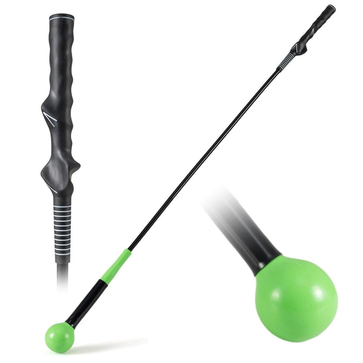 Golf Swing Trainer Aid with Weighted Head, 47-Inch Practice Stick for Right-Handed Golfers