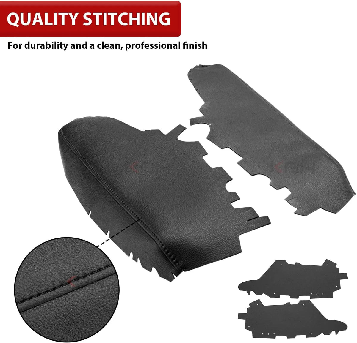 Car Rear Door Armrest Cover Replacement for Toyota Avalon 2013-2018 - Set of 2, Black, PU Leather