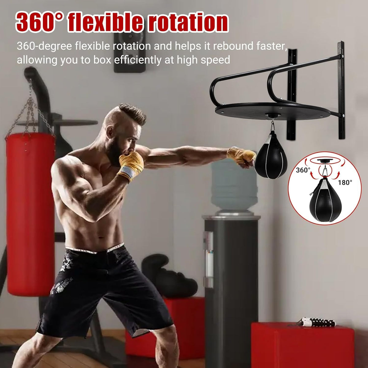 Wall Mounted Speed Bag Platform with Adjustable Height for Boxing Training