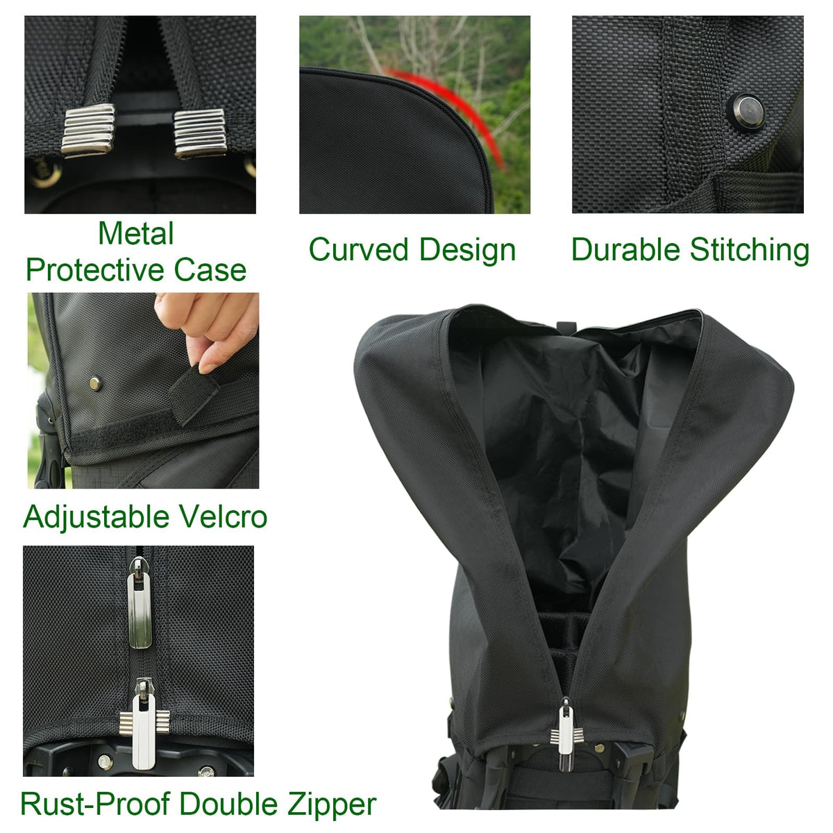 Golf Bag Rain Cover Waterproof Hood with Snap Buttons Universal Fit