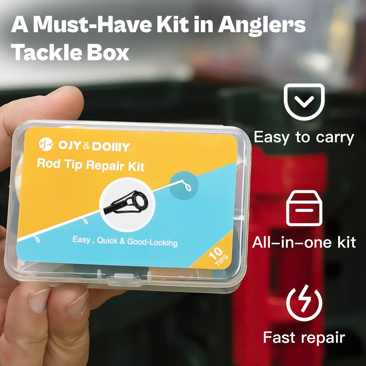 Fishing Rod Tip Repair Kit with Glue - Complete Replacement Supplies for Saltwater & Freshwater Rods