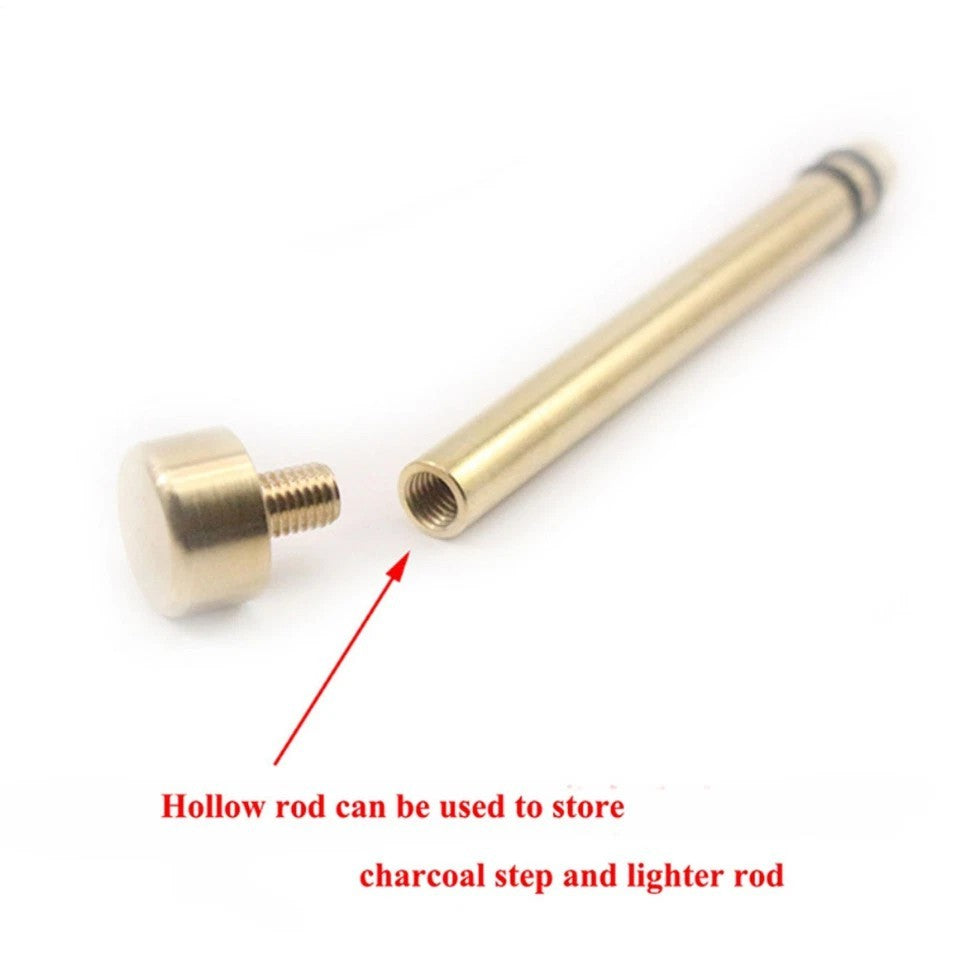 Portable Metal Fire Piston Fire Starter Brass Camping Survival Tool