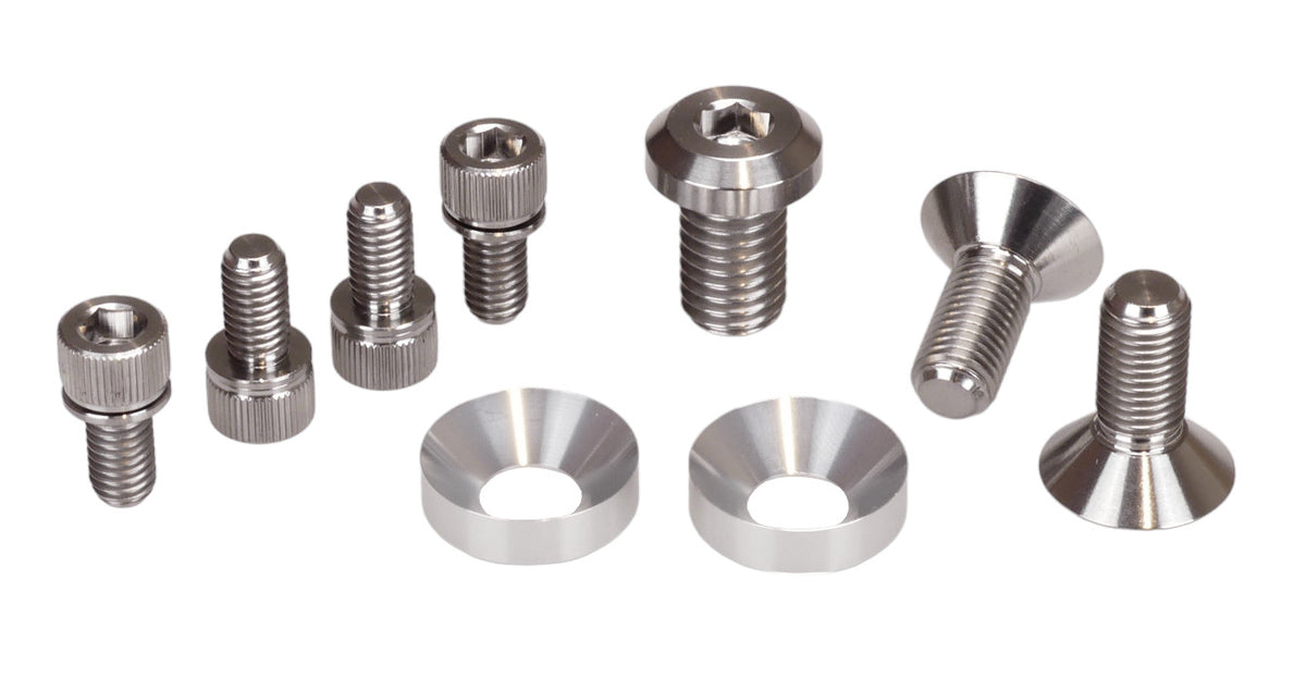 Titanium Crank Hardware Kit for Redline Flight BMX Crankset - Silver