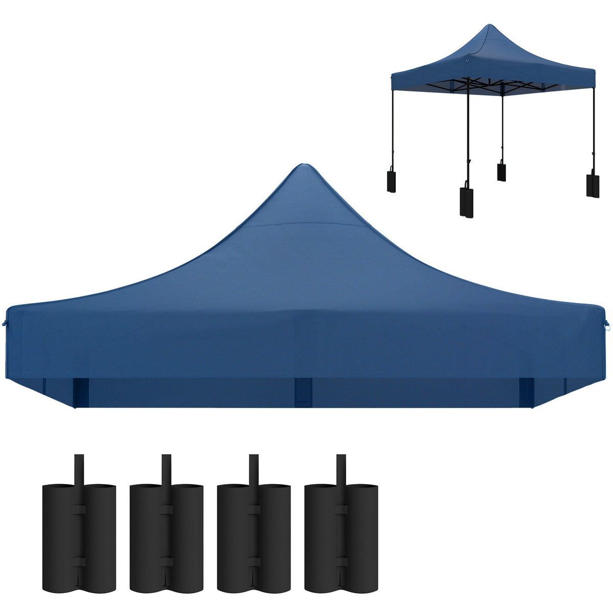 10' x 10' Pop Up Canopy Replacement Top with Weights - Blue
