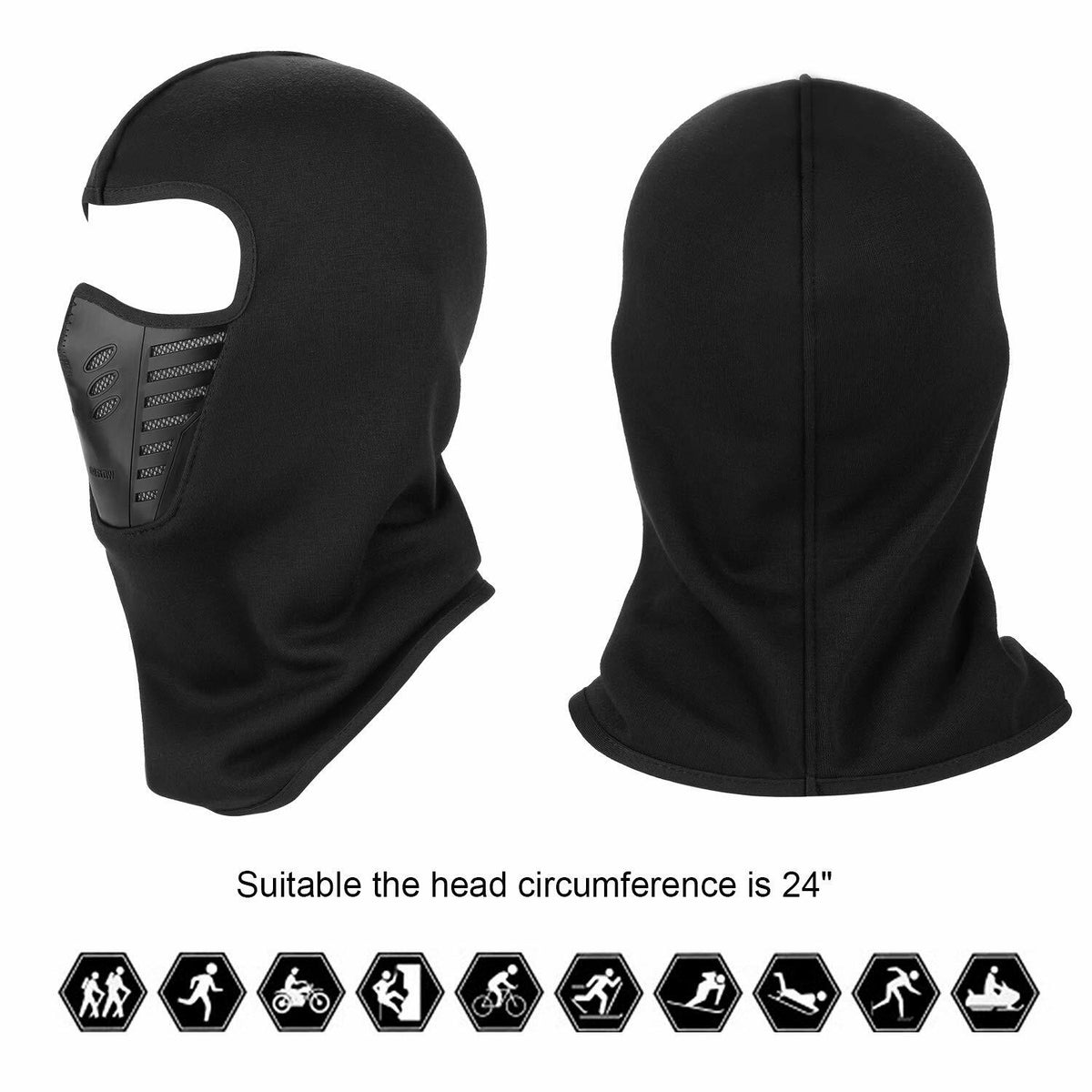 Windproof Fleece Neck Warmer Mask for Ski Snowboard Cold Weather