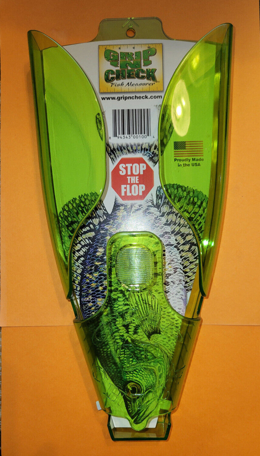 Crappie Fish Measuring Board - Easy Grip & Up to 13 Inches - Green