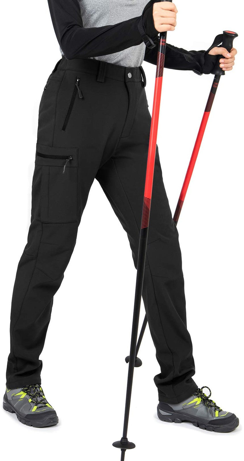 Water-Resistant Fleece-Lined Women's Hiking Pants - Size Medium