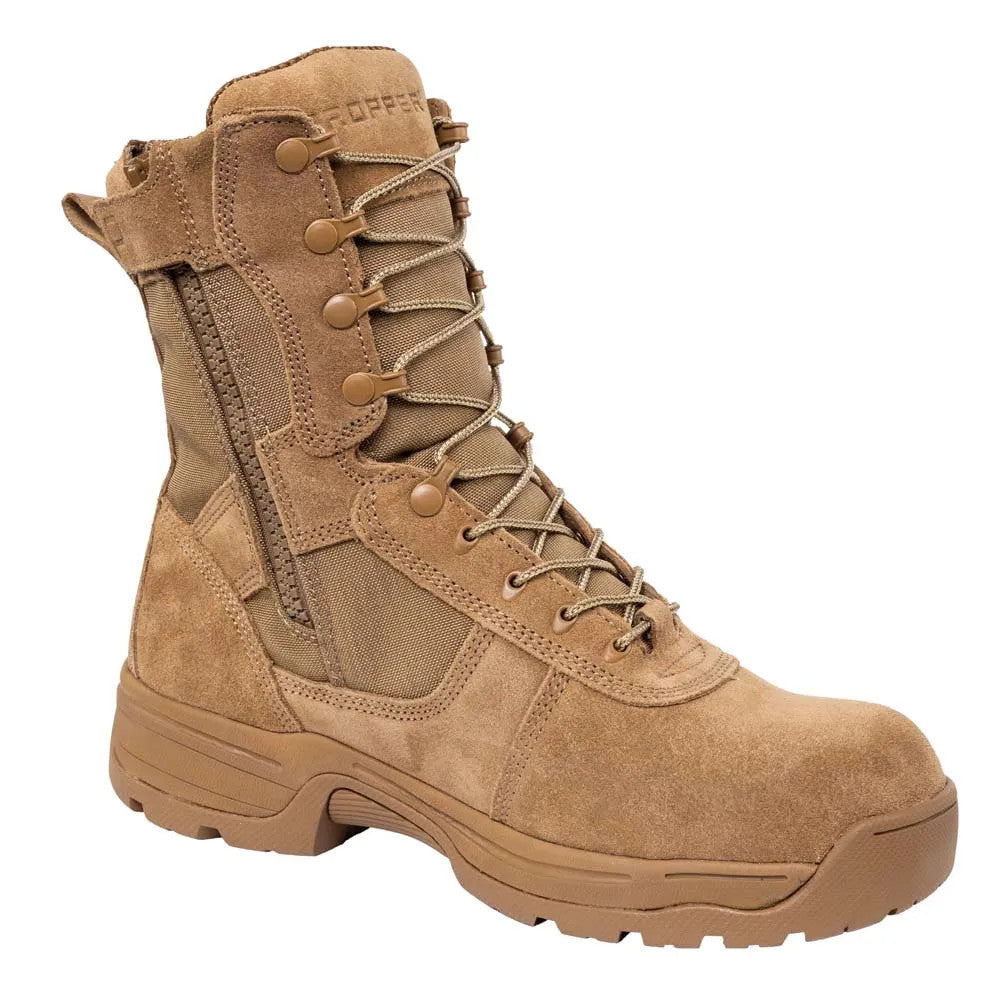 Propper Series 100 8-Inch Coyote Tactical Work Boots Side Zip Composite Toe