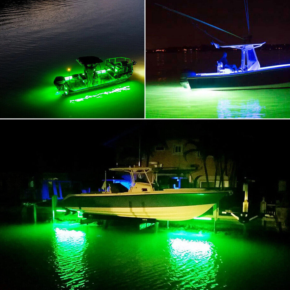 Green Underwater Fishing Light - 12V 120 LED Submersible Lamp for Night Fishing