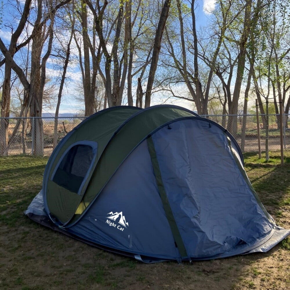 2-4 Person Waterproof Pop Up Camping Tent with Ventilation & Easy Setup
