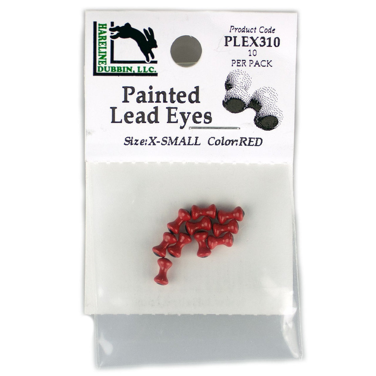 Painted Lead Dumbbell Eyes for Fly Tying - Bright Colors, 10 Pieces