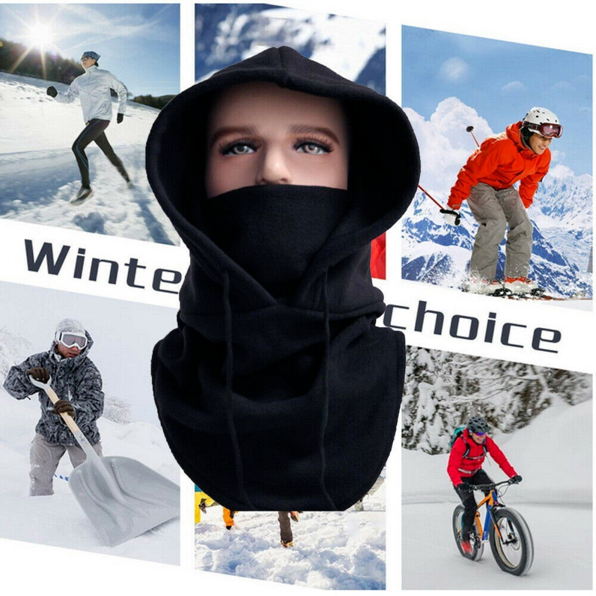 Thermal Fleece Balaclava Face Mask for Outdoor Cycling and Winter Sports