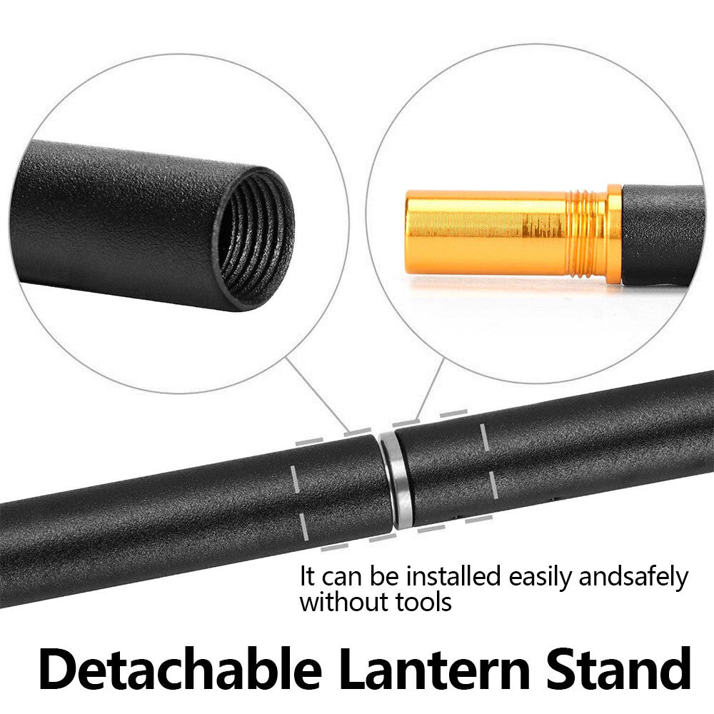 Adjustable Folding Camping Lamp Stand with Hooks for Outdoor Lighting