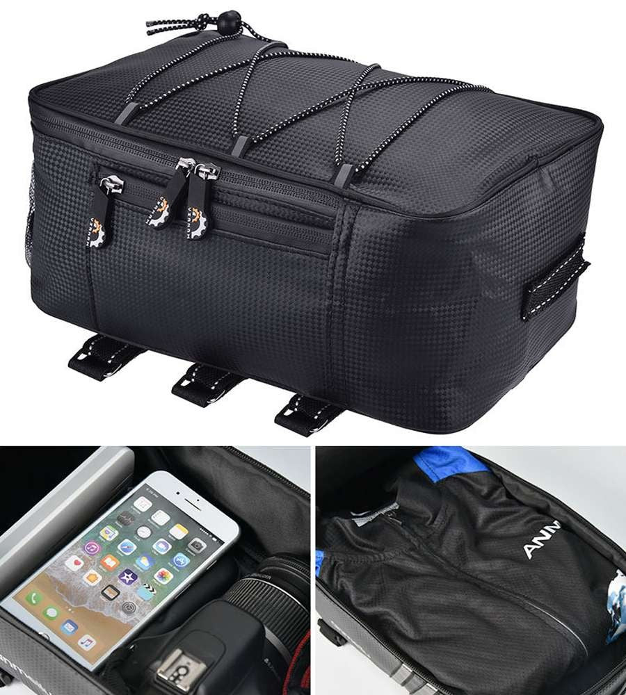 8L Waterproof Bicycle Rear Rack Seat Bag with Reflective Strips