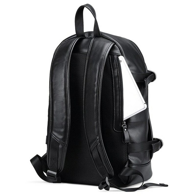 Waterproof Leather Backpack for Men Travel Hiking Laptop School Bag