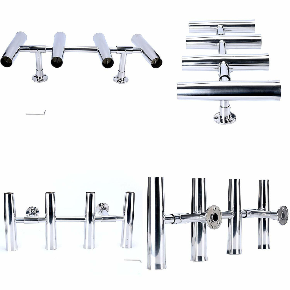 Adjustable Stainless Steel Rocket Launcher Rod Holders for Fishing Boats — 4 to 8 Tubes