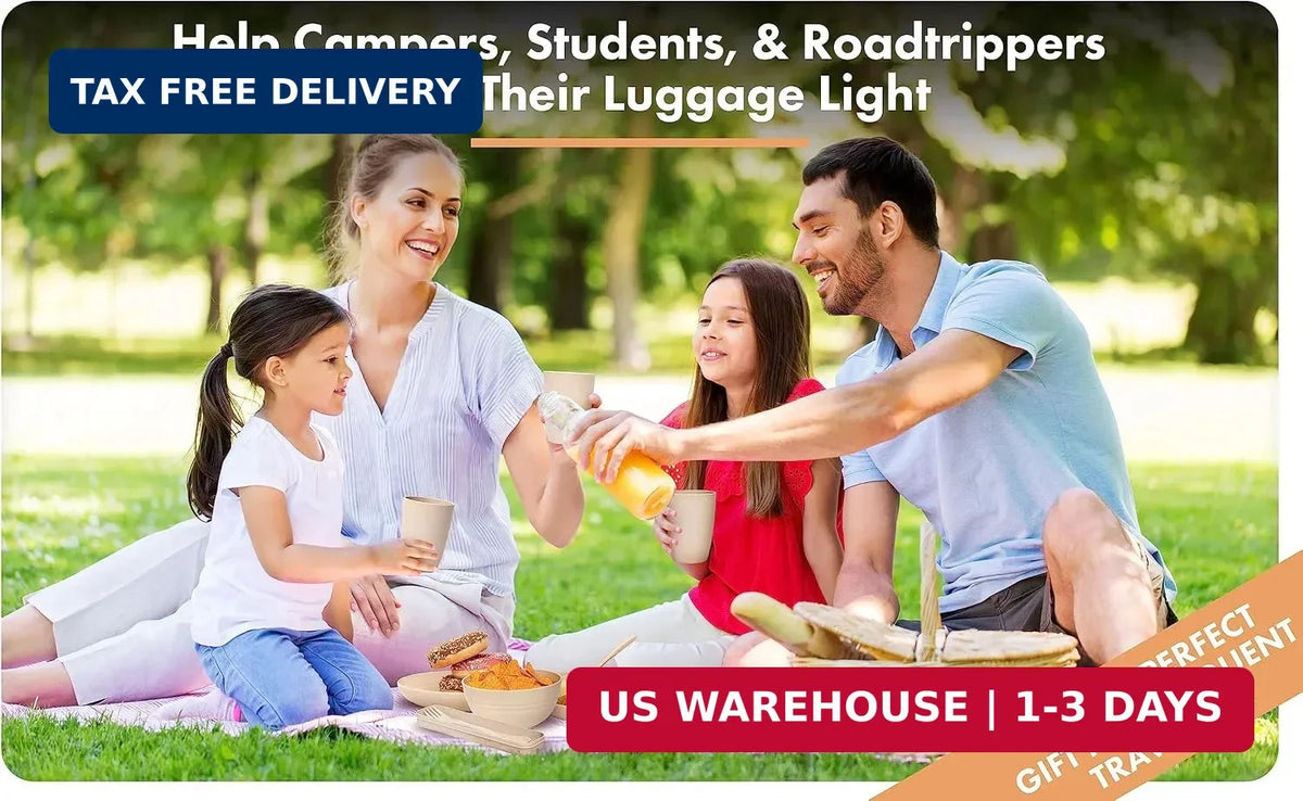 Unbreakable Wheat Straw Dinnerware Set - BPA Free, Microwave & Dishwasher Safe for Camping & Family Use