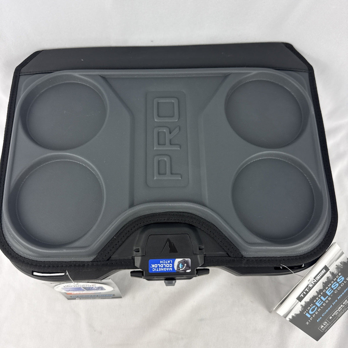 Titan PRO 40 Can Iceless Zipperless Cooler Gray - Portable Leakproof Food & Beverage Carrier