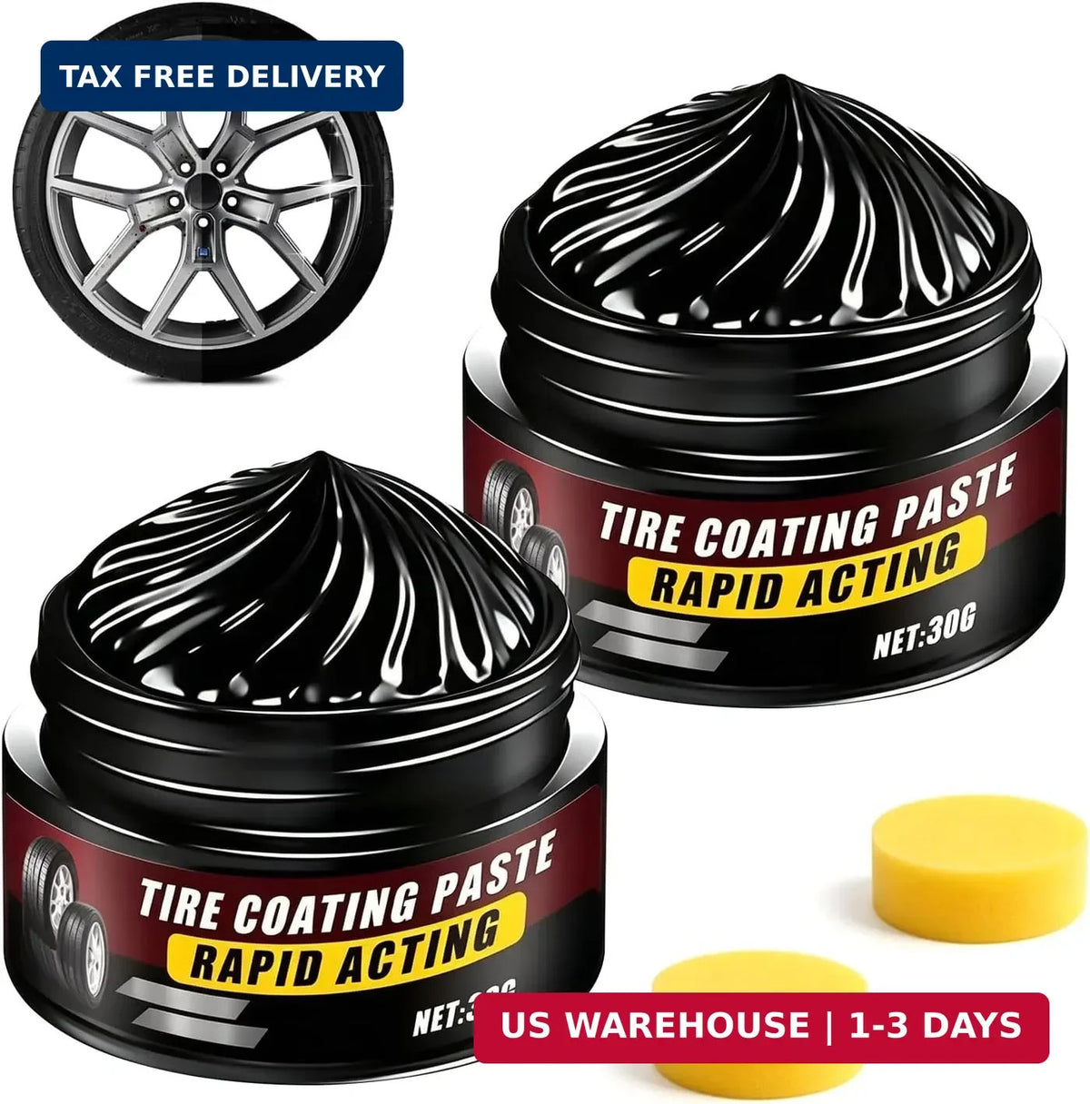 2PCS Tire Coating & Trim Restorer - Deep Black Shine & UV Protection