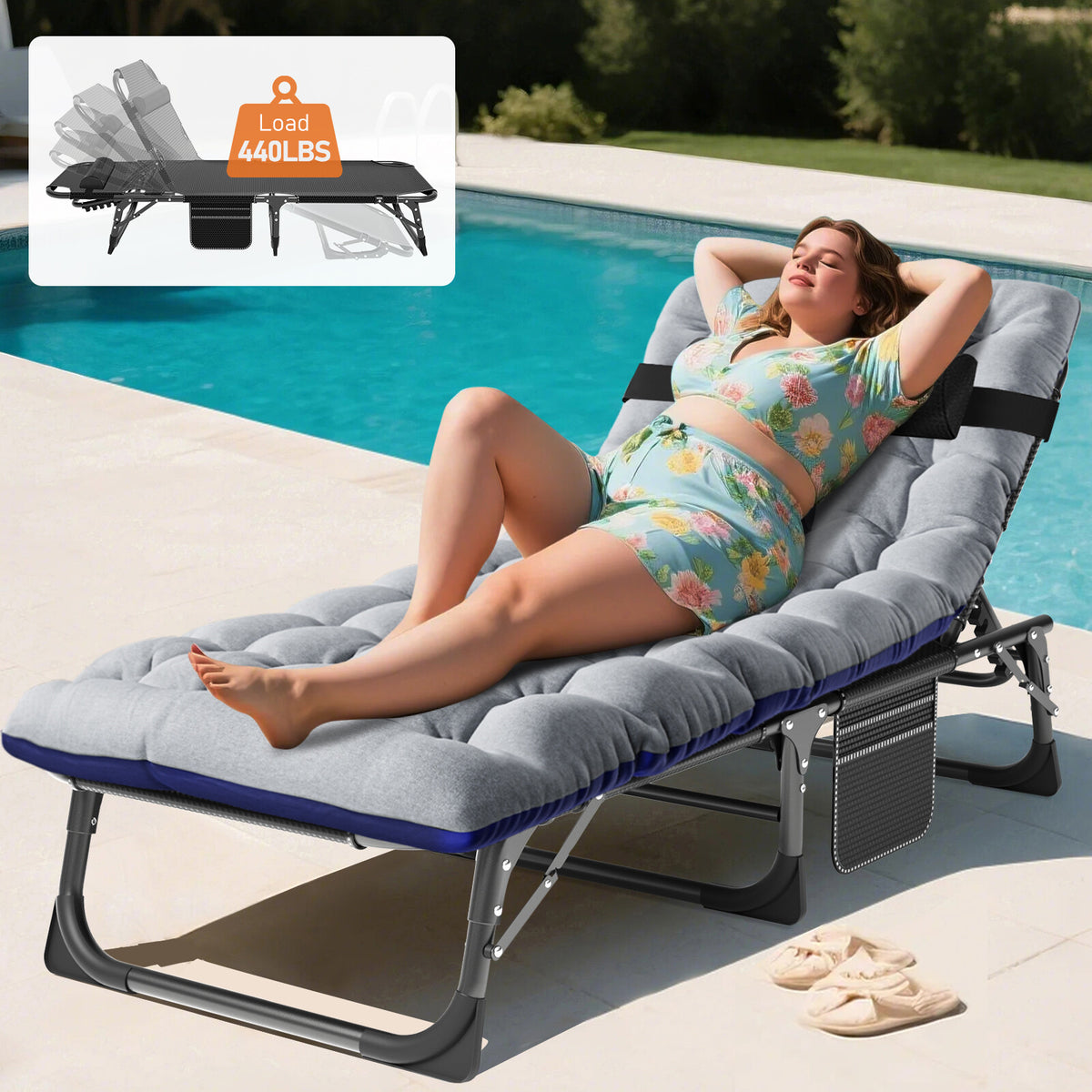 Heavy Duty Folding Camping Cot with Mattress - Portable Adult Sleep Bed
