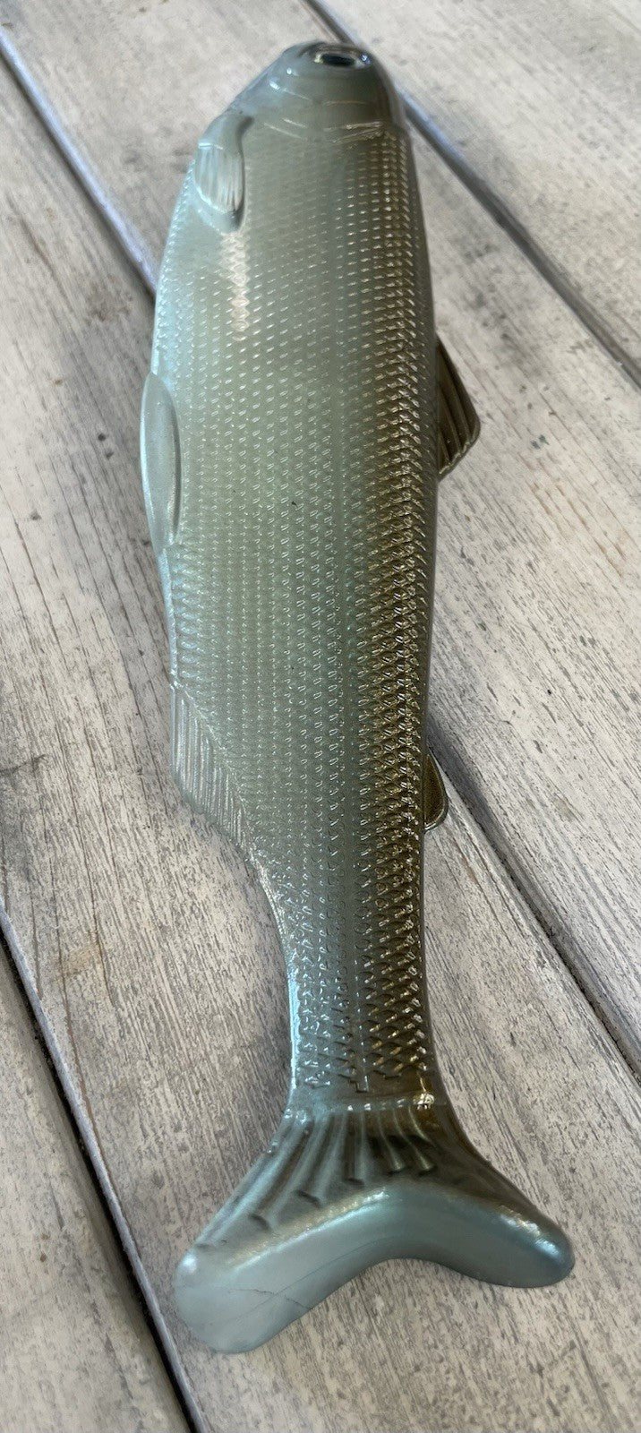 8-Inch Wedge Tail Soft Plastic Fish Bait - Green Gizzard Shad