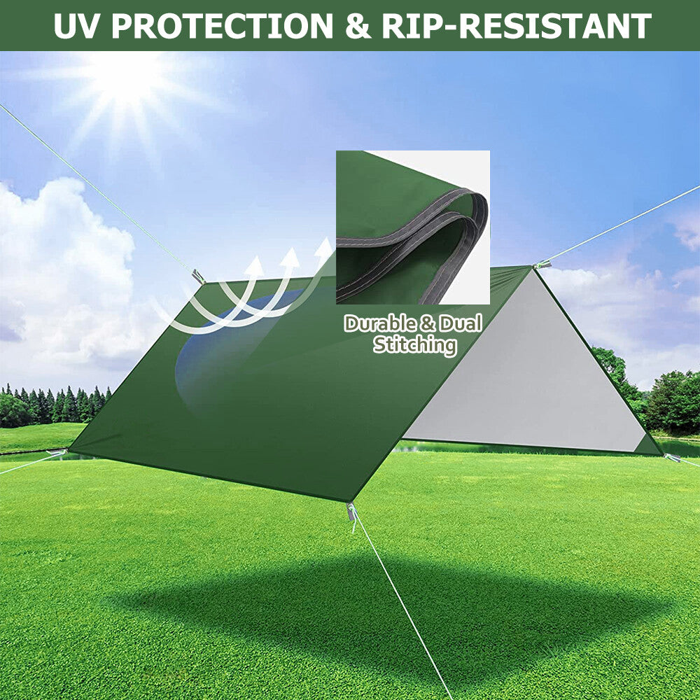 Waterproof Camping Tarp Sun Shelter Rain Fly Canopy for Outdoors