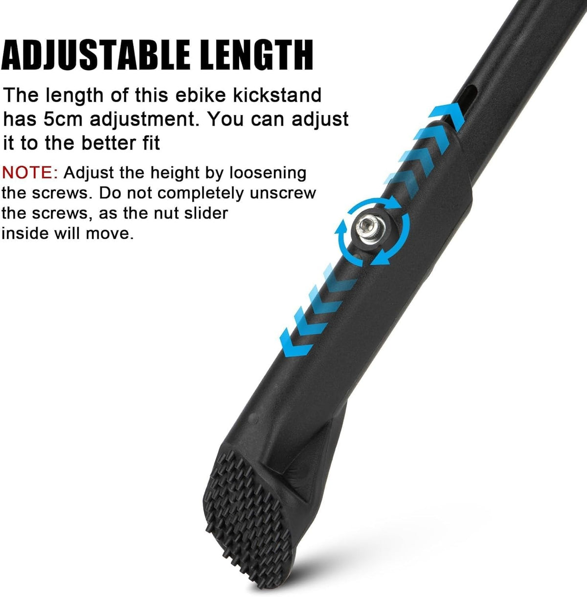 Adjustable Bike Kickstand for 24-29 Inch Mountain & E-Bikes with Double Holes
