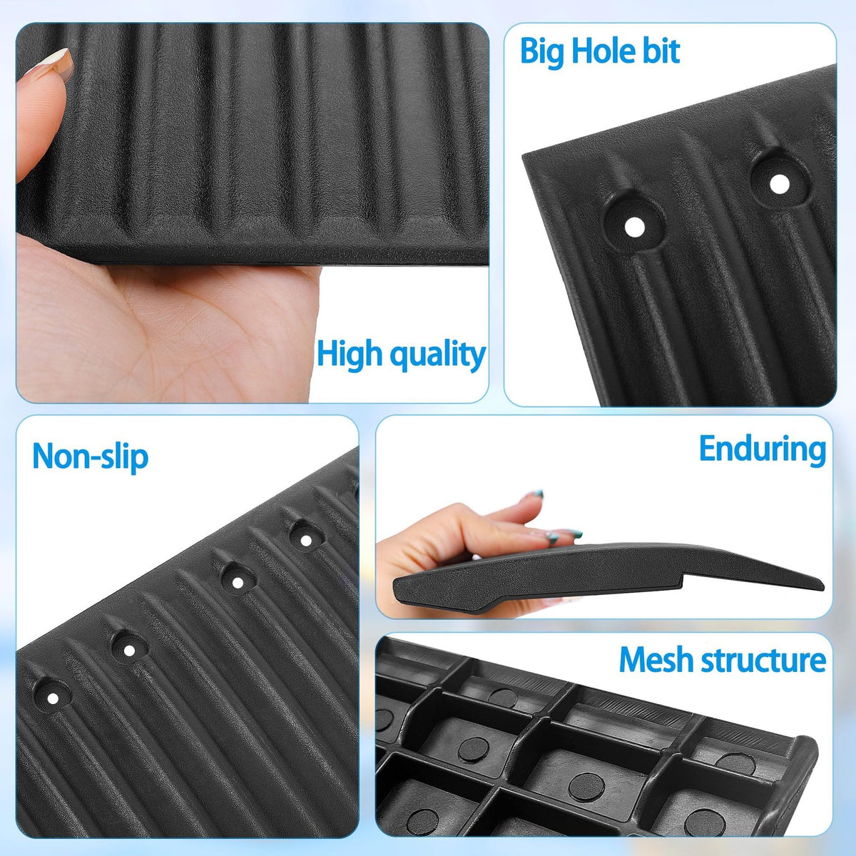 Snowmobile Trailer Edge Glides 9x6 Inch Protective Skid Plates - 4 Pack