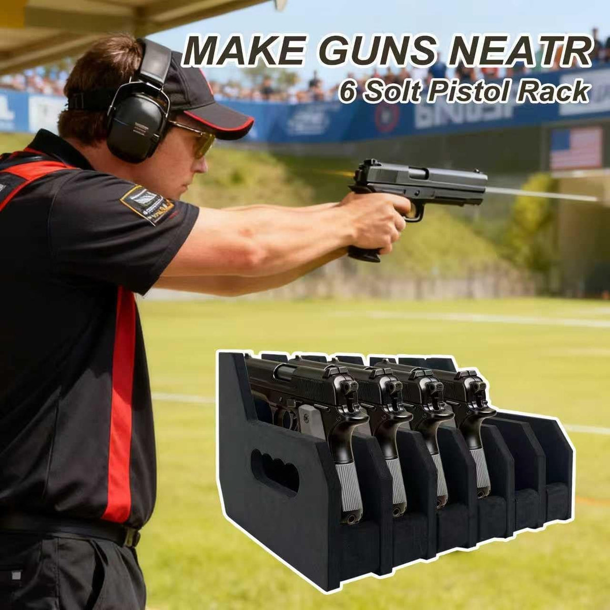 Pistol Rack Gun Safe Organizer for Revolvers & Handguns - Foam Storage