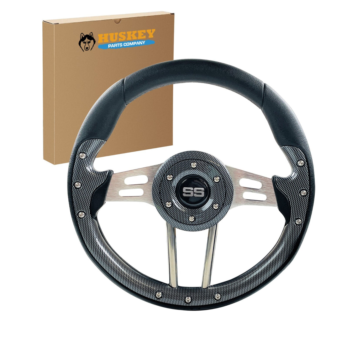 12.5 Inch Carbon Fiber Golf Cart Steering Wheel for EZGO Club Car Yamaha