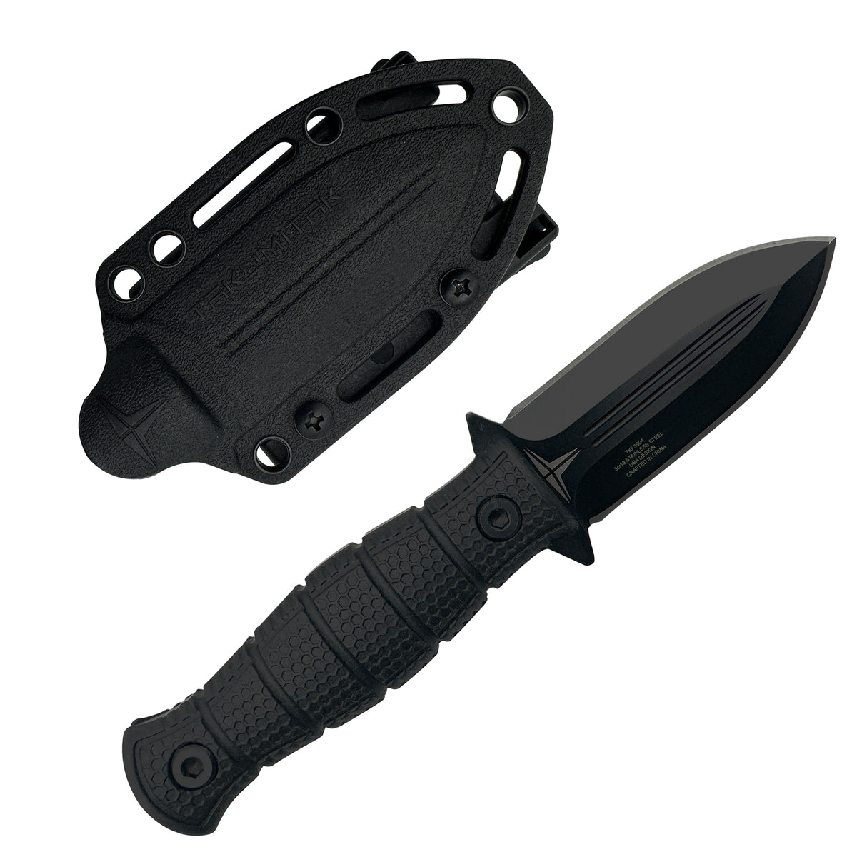 6.5-Inch Full Tang Tactical Fixed Blade Knife with MOLLE Webbing Clip