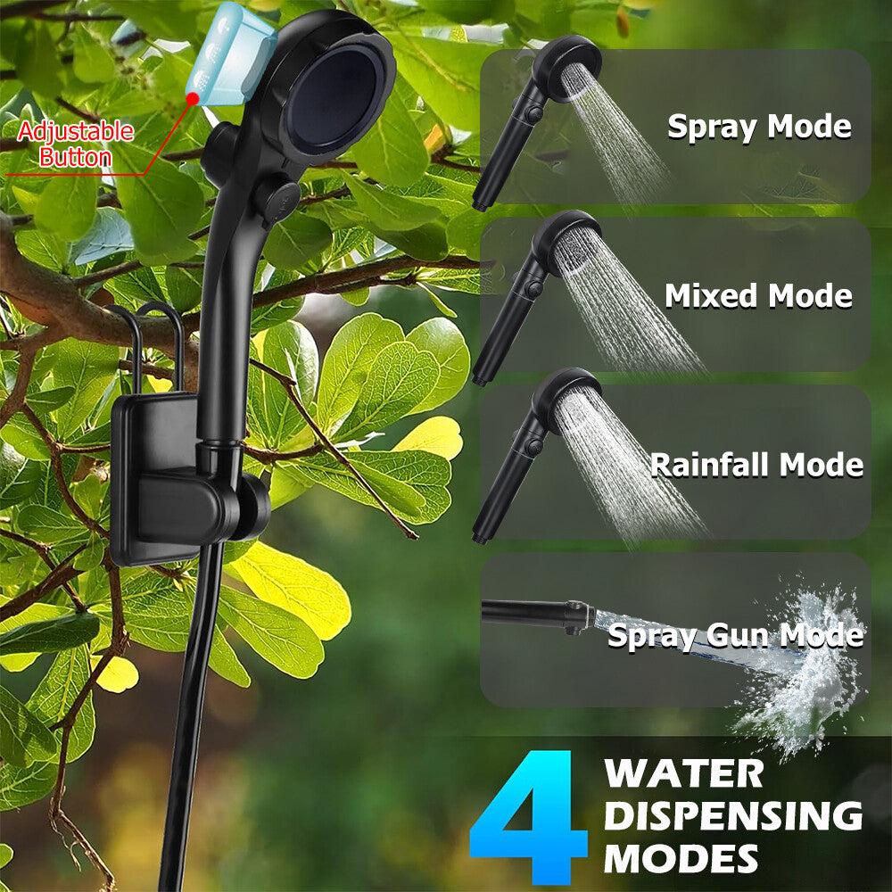 Portable Camping Shower Pump with 6000mAh Battery, Adjustable Water Modes