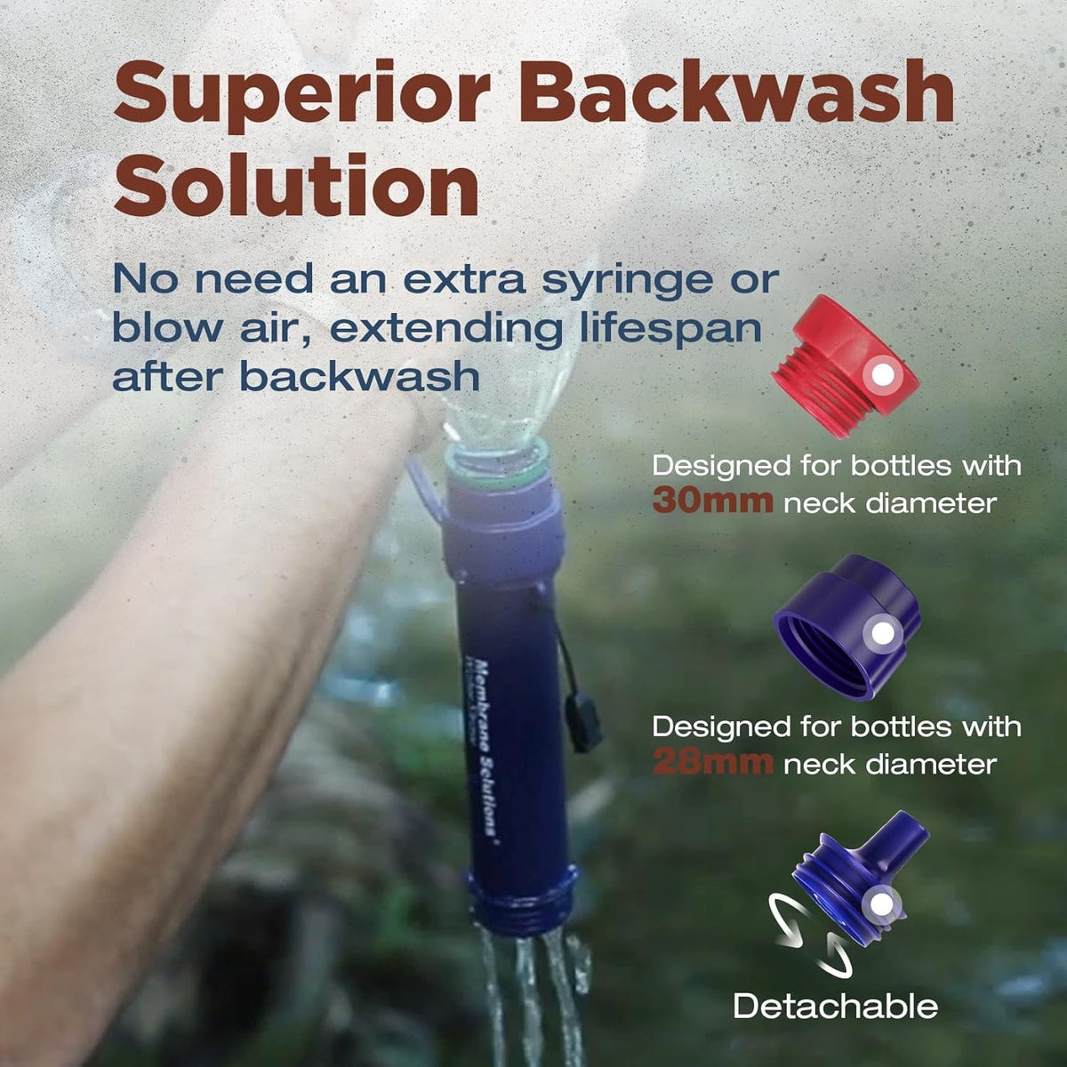 Portable Water Filter Straw for Camping Hiking Survival 5,000L Capacity