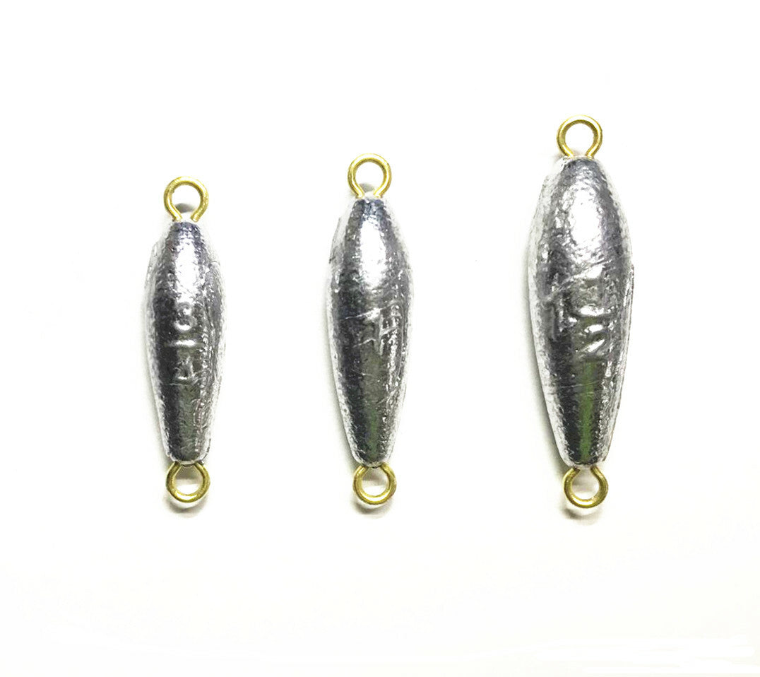 Fishing Sinkers - 5 LB Torpedo Shaped Weights with Wire Loops for Trolling & Bottom Rigging