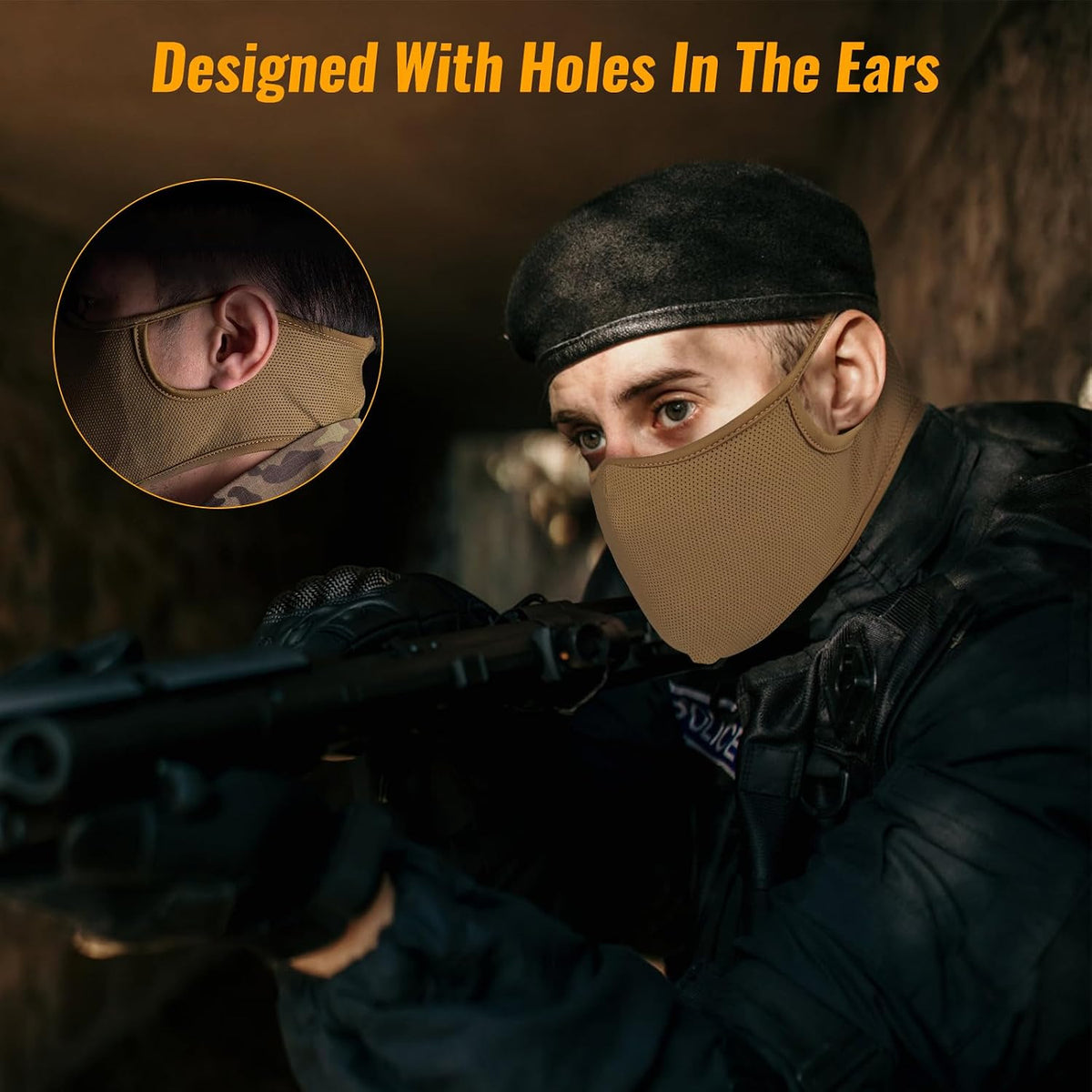 Foldable Airsoft Tactical Mask with Breathable Silicone Face Cover