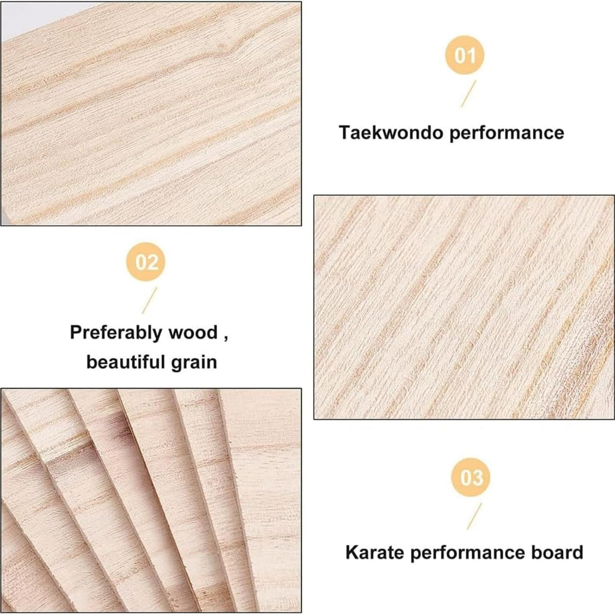 12 Sheets Wooden Karate Breaking Boards - Taekwondo Training Equipment