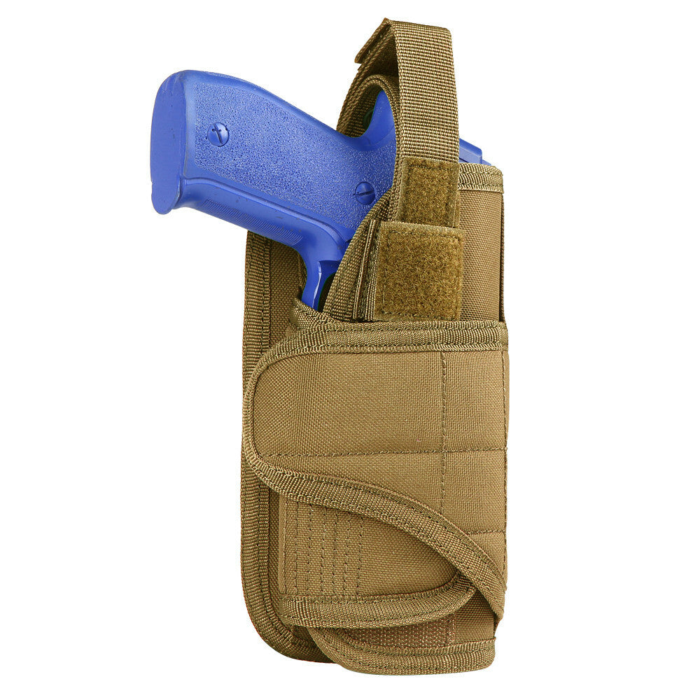 Tactical Vertical MOLLE Pistol Holster with Retention for Universal Fit