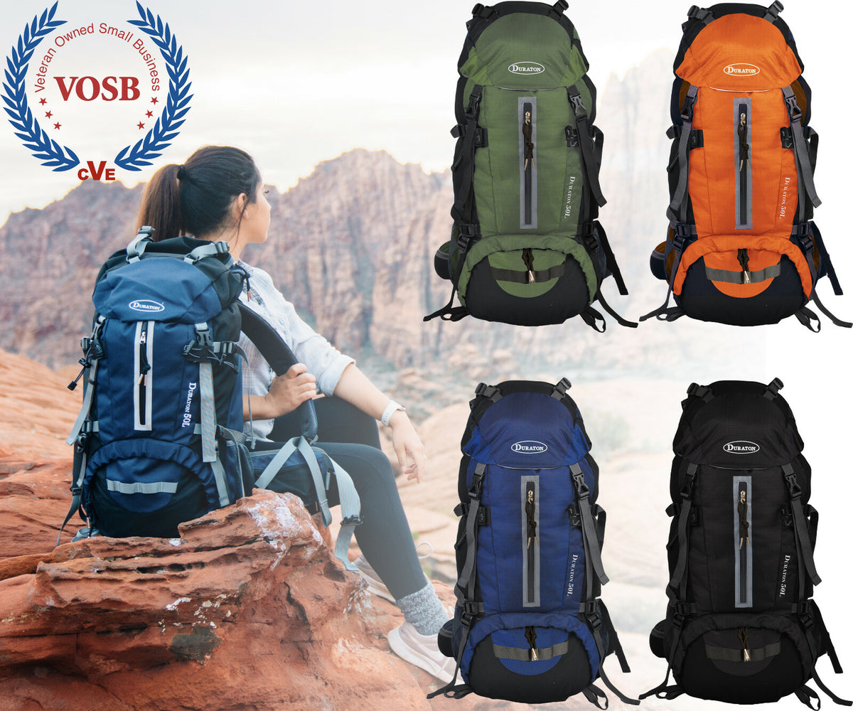 50L Hiking Backpack for Camping Hunting Fishing with Rain Cover