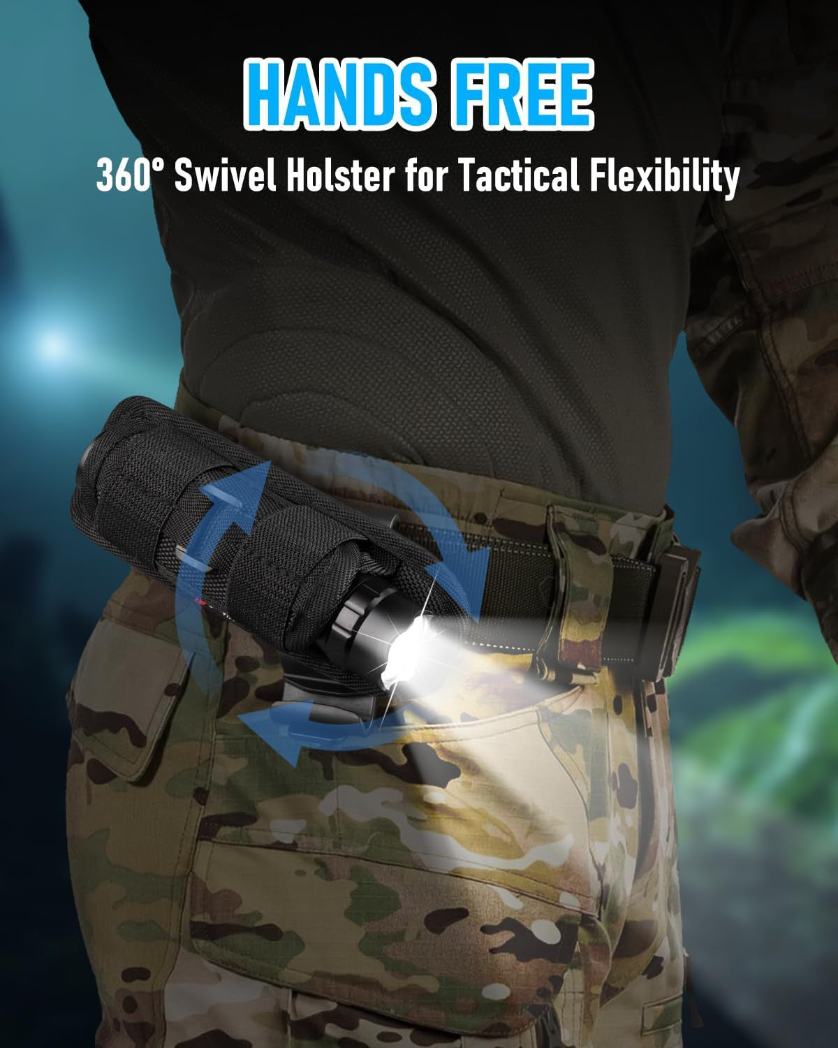High Lumen Tactical Flashlight with Holster 1000 Lumens Waterproof LED