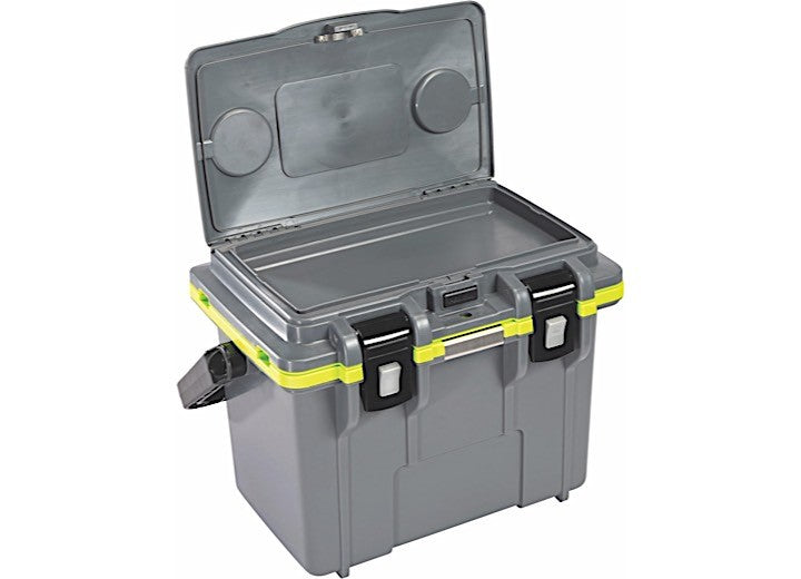 14 Quart Insulated Cooler Box - Dark Gray and Green Portable Food & Beverage Carrier