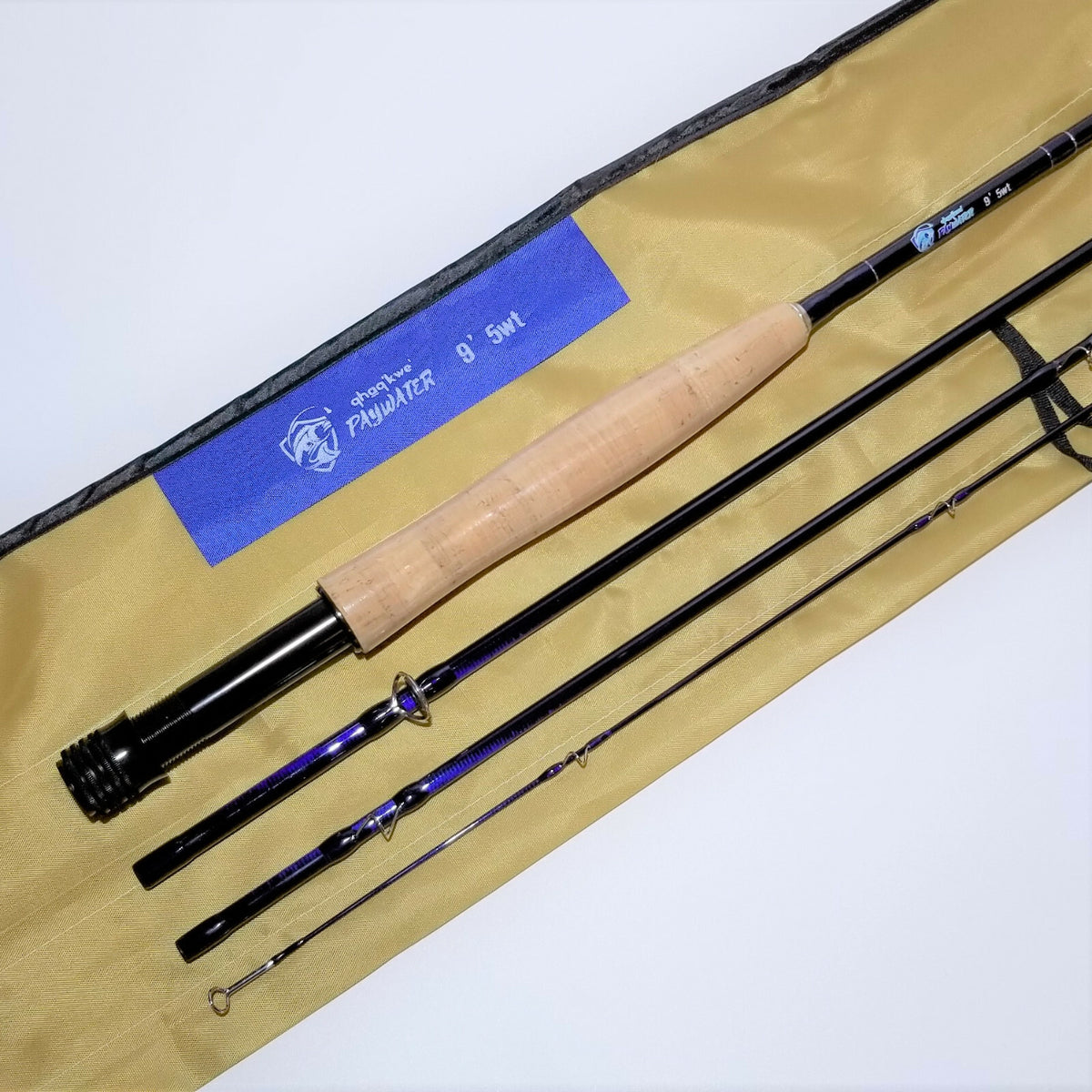 9ft Medium Action Fly Fishing Rod - 5wt IM6 Carbon, Snake Guides, 4-Piece with Case