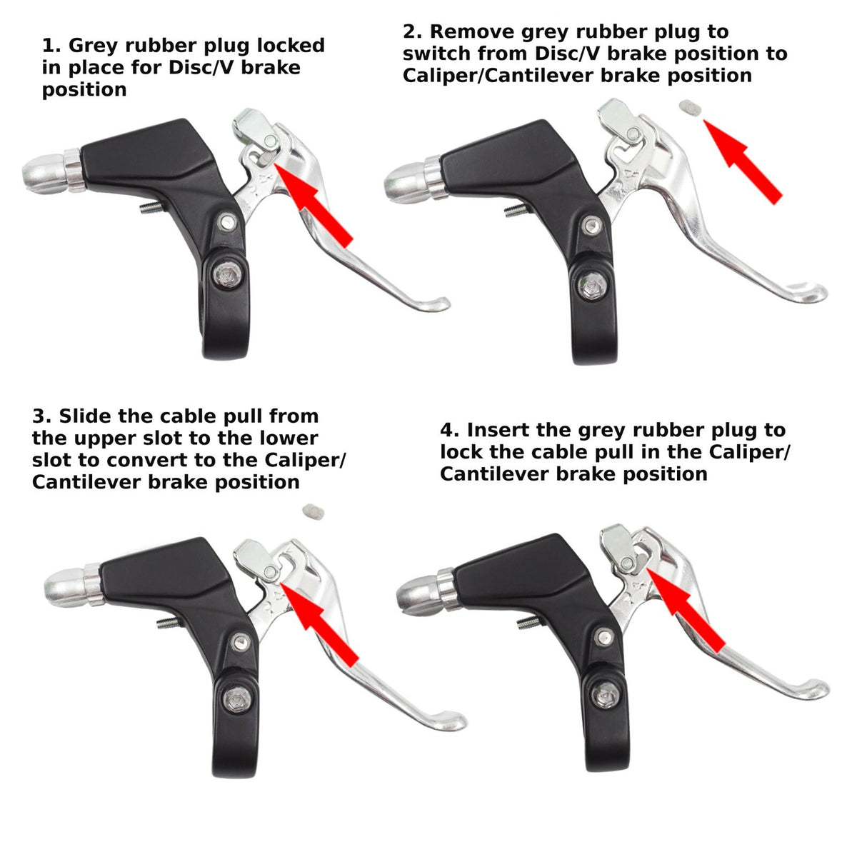 Promax XL-92 2-Finger Bike Brake Lever Set V & Disc Caliper Conversion